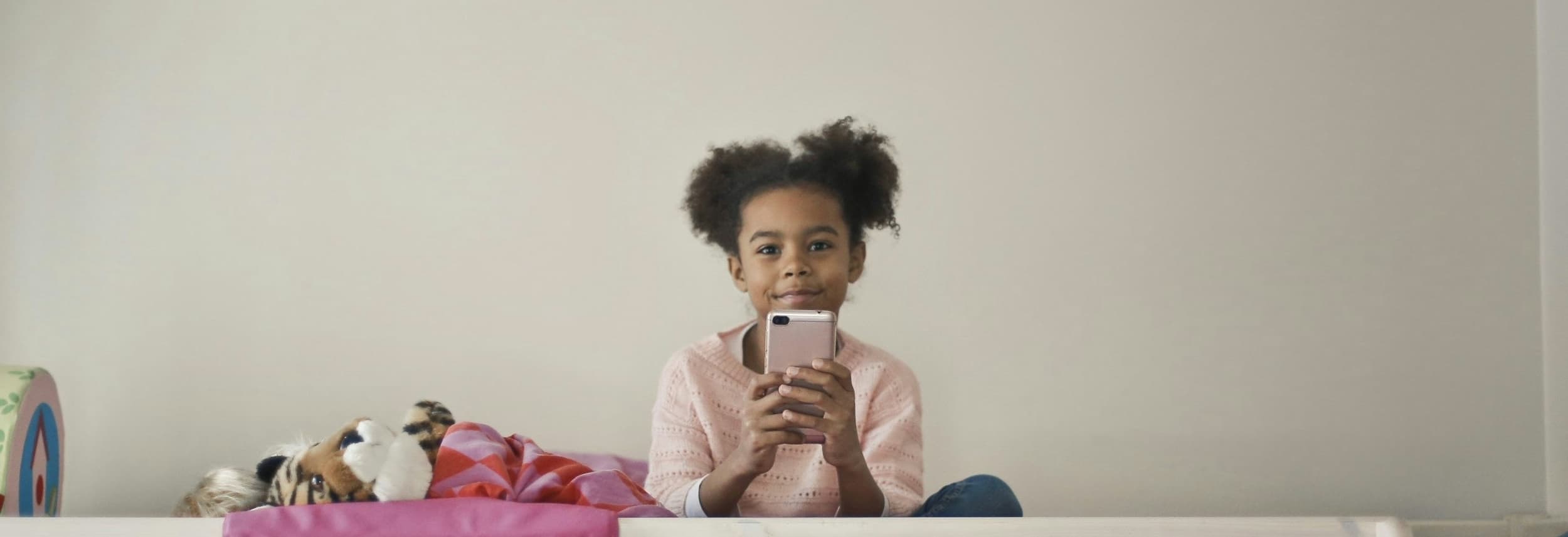 Child using phone